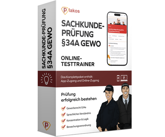 Sachkundeprüfung 34a GewO 2026 Online Testtrainer Komplettpaket