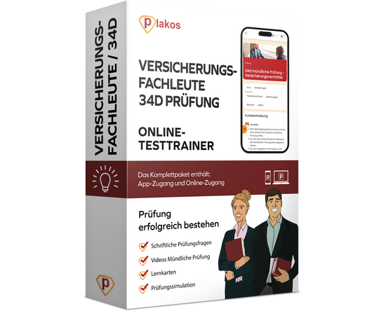 §34d Sachkundeprüfung 2026 Versicherungsfachleute Testtrainer (Proximus 5)