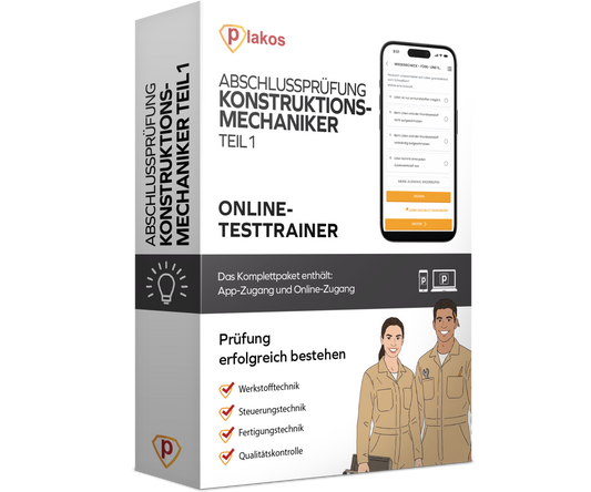 Abschlussprüfung Konstruktionsmechaniker Teil 1 & 2 2026 Online Testtrainer