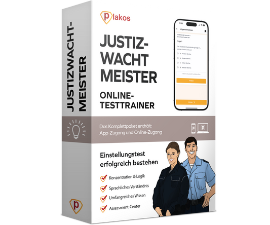 Justizwachtmeister Einstellungstest 2026 Online Testtrainer