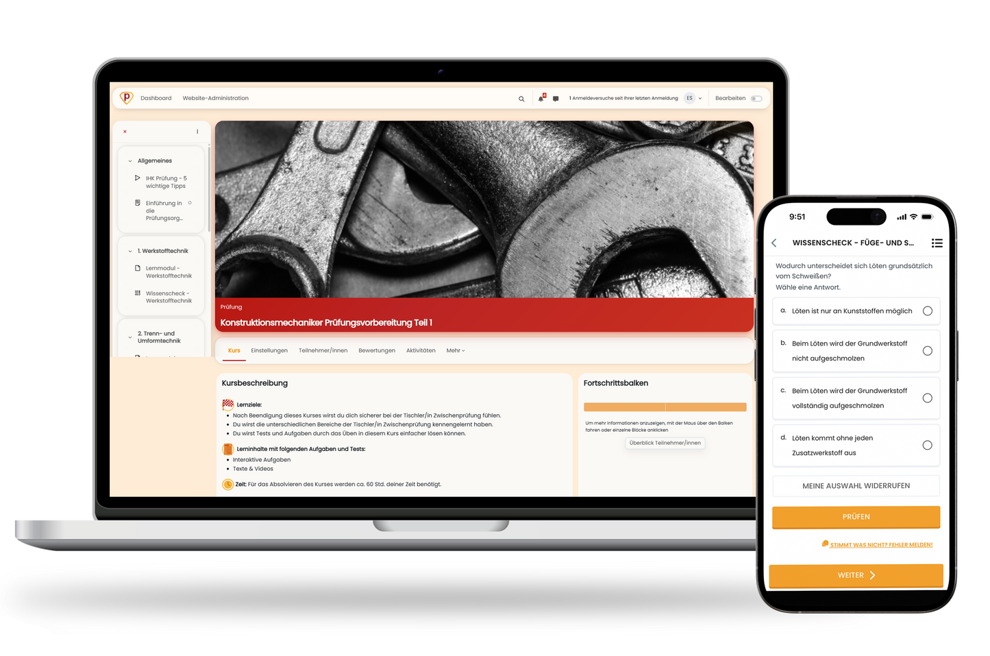 Abschlussprüfung Konstruktionsmechaniker Teil 1 2026 Online Testtrainer