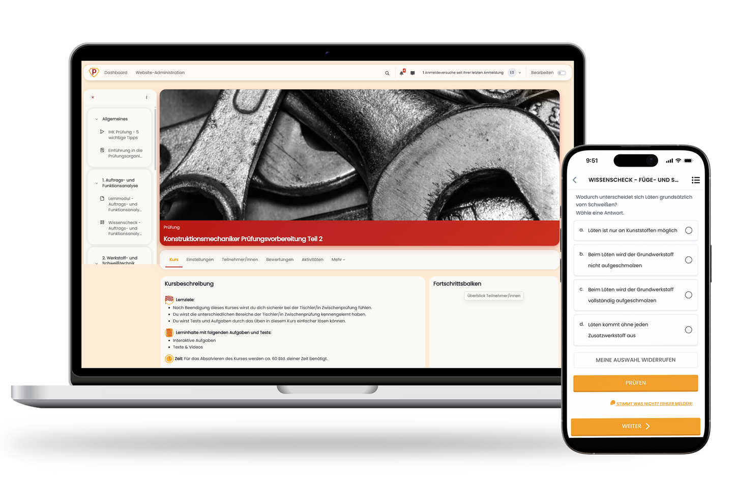 Abschlussprüfung Konstruktionsmechaniker Teil 2 2026 Online Testtrainer