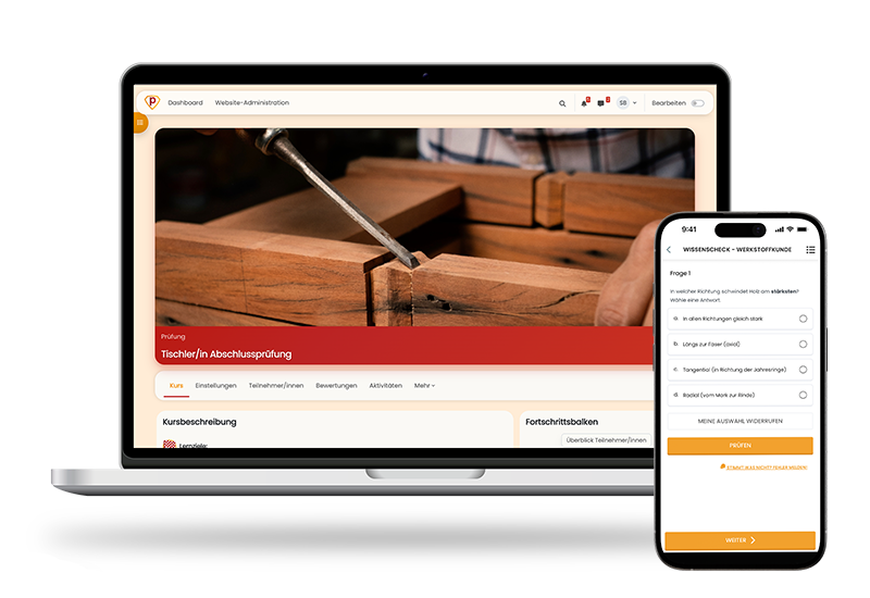 Schreiner/in Abschlussprüfung 2026 Online Testtrainer