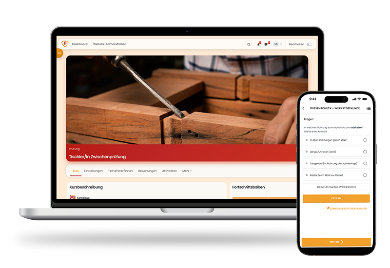 Schreiner/in Zwischenprüfung 2026 Online Testtrainer