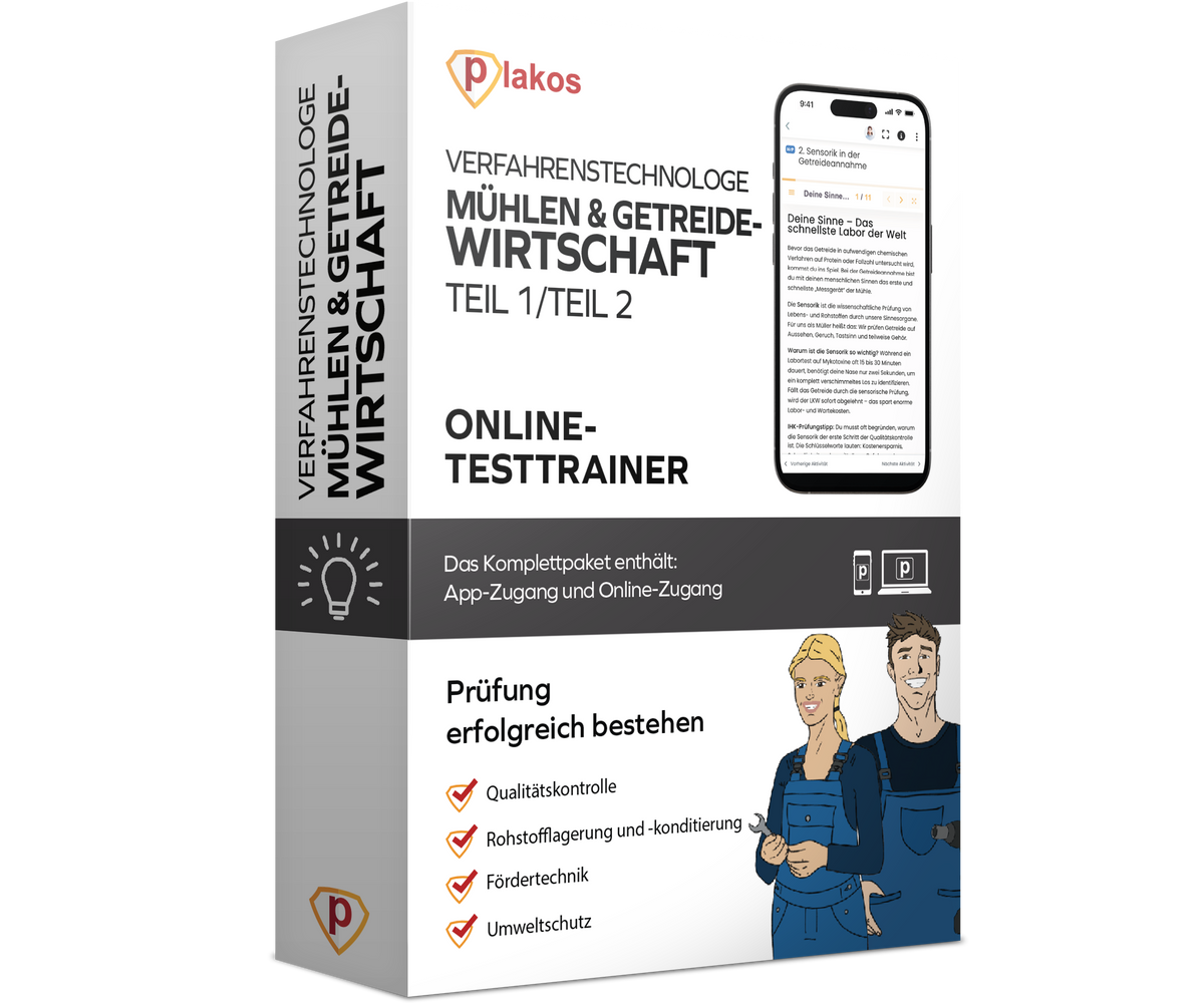 Verfahrenstechnologe Mühlen- und Getreidewirtschaft Prüfungsvorbereitung 2026 Online Testtrainer